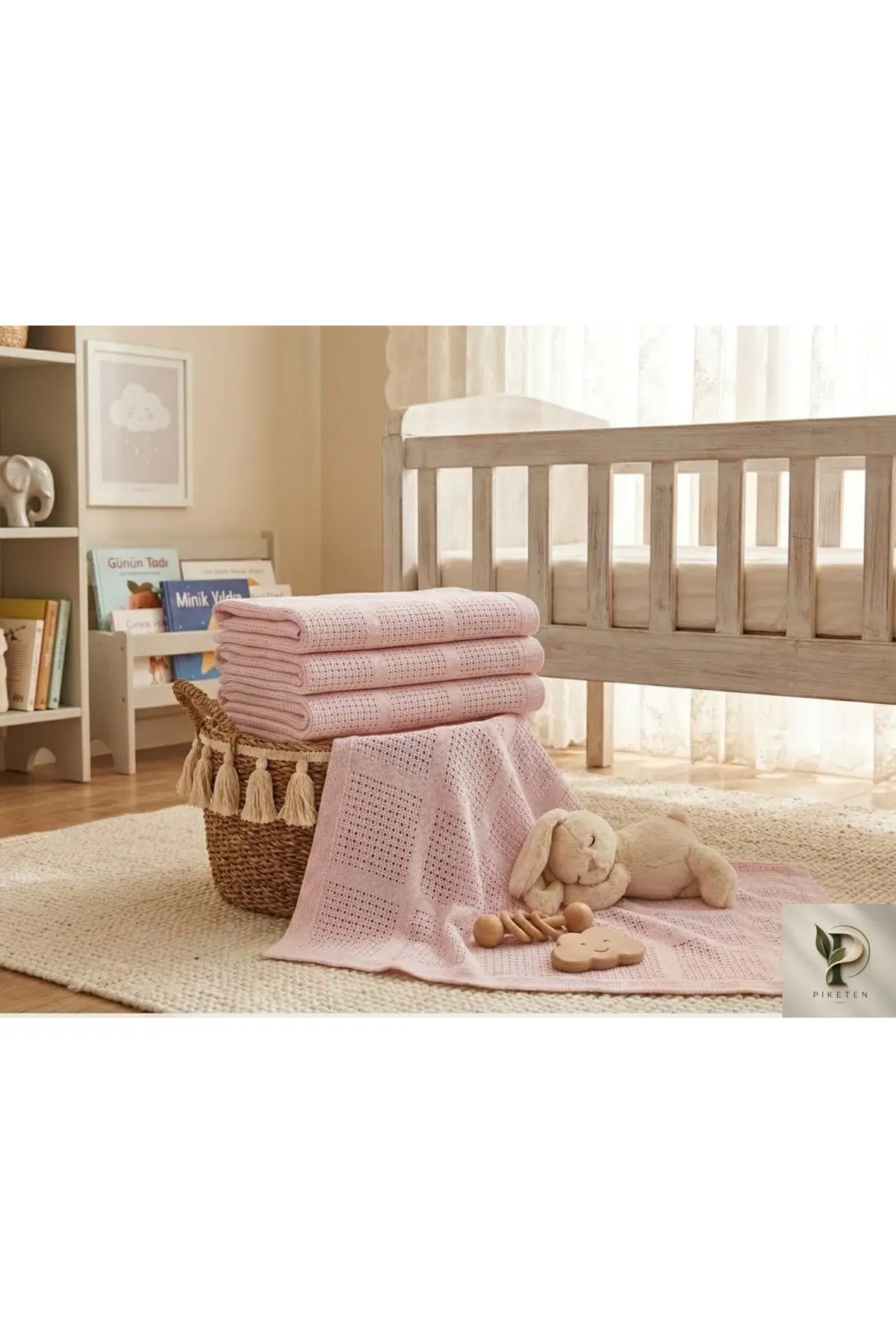 Gözenekli Bebek &amp; Çocuk Pikesi Cellular Blanket %100 Pamuk - Bebek Pembesi
